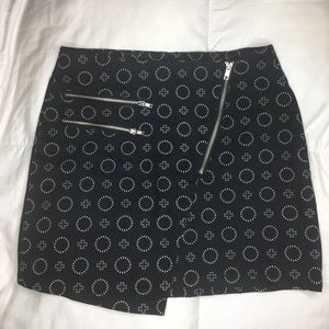 Black and White Patterned Mini Skirt